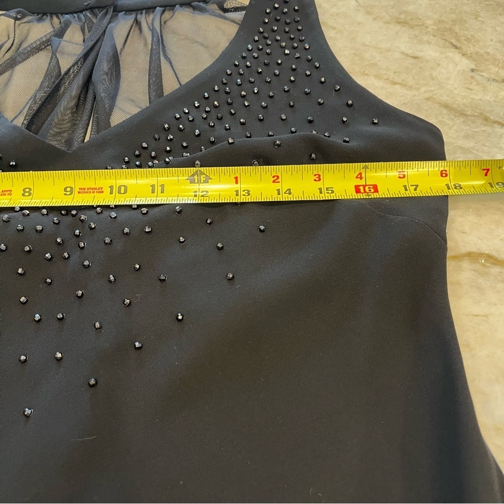 VINTAGE SL Fashions | Midi Dress Halter Style Black Beaded Dress | Size 12 - Picture 5 of 12